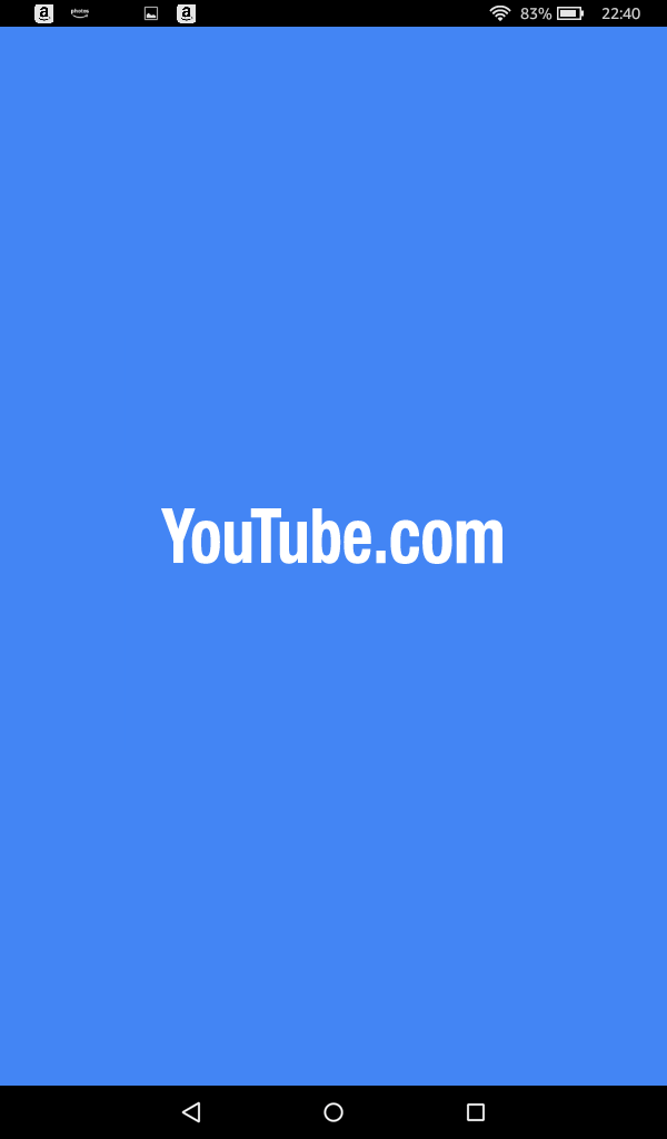 youtube｡comの水色のロゴ画面